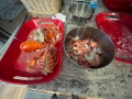 Start of lobster linguine